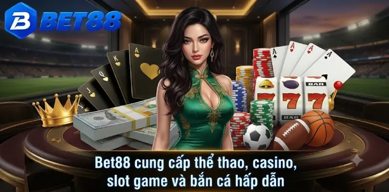 Bet88 cung cấp thể thao, casino, slot game và bắn cá hấp dẫn