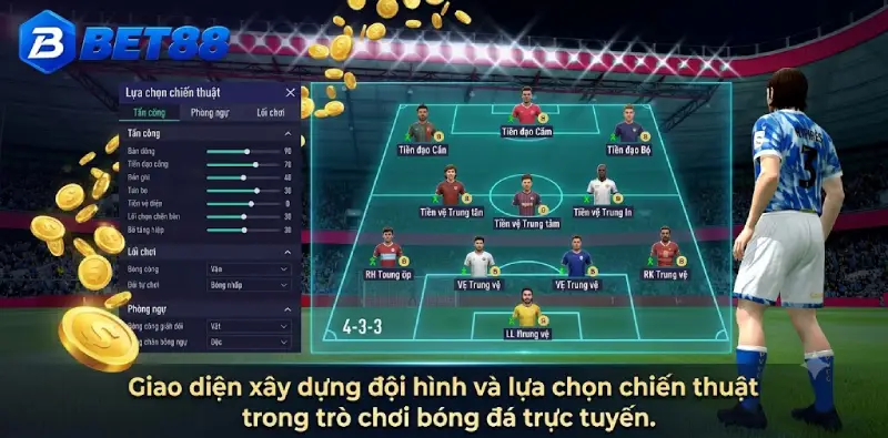 Giao diện xây dựng đội hình và lựa chọn chiến thuật FIFA Online 4