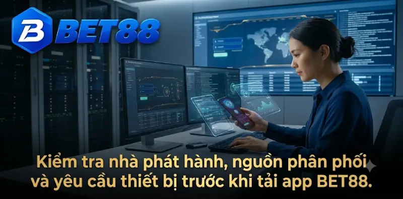 Kiểm tra nhà phát hành, nguồn phân phối và yêu cầu thiết bị trước khi tải app BET88.