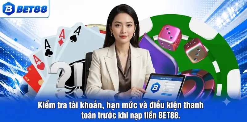 Kiểm tra tài khoản, hạn mức và điều kiện thanh toán trước khi nạp tiền BET88.