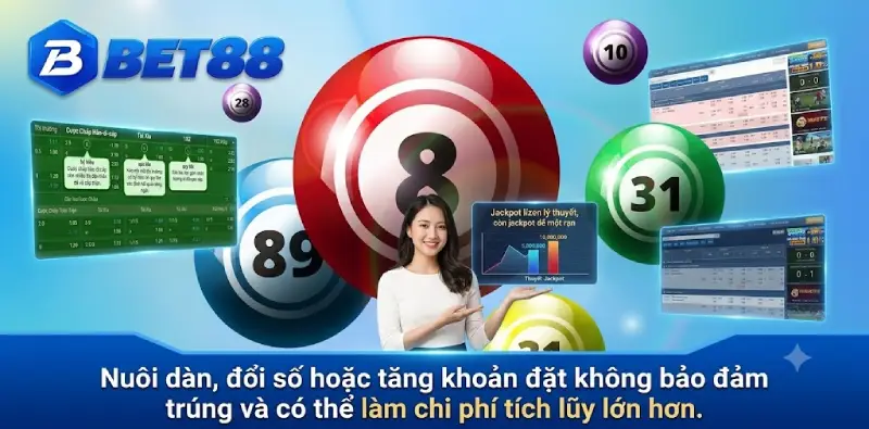 Nuôi dàn, đổi số hoặc tăng khoản đặt không bảo đảm trúng