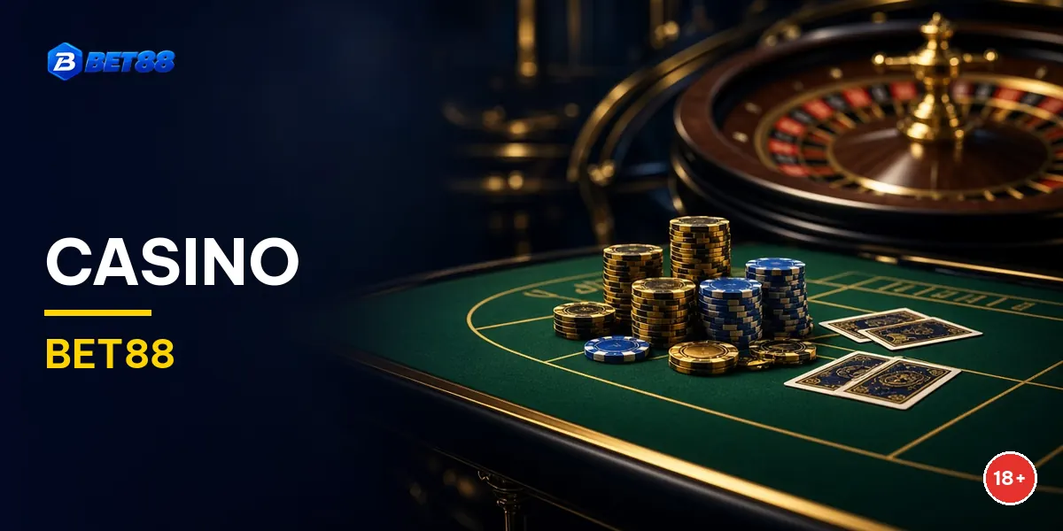 Casino BET88 với bàn baccarat và roulette trực tuyến